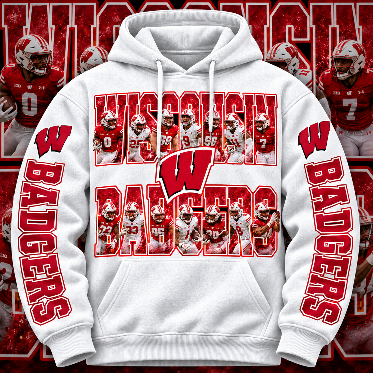 COLLEGE FB HOODIE W/ SLEEVE PRINT COLLECTION