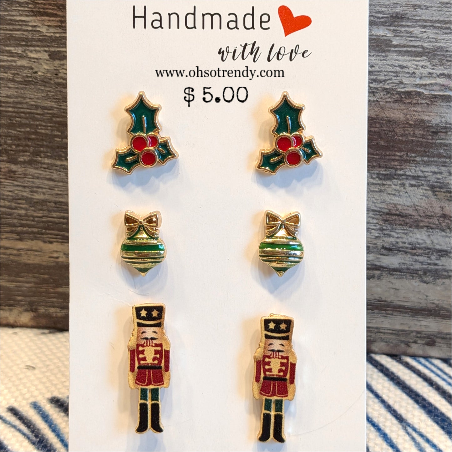 3 PAIR OF HOLIDAY EARRINGS
