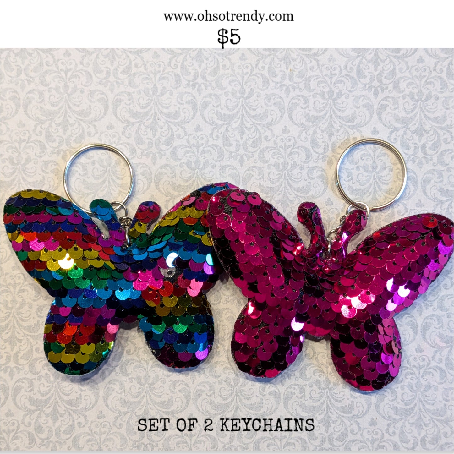 SET OF 2 BUTTERFLY KEYCHAINS
