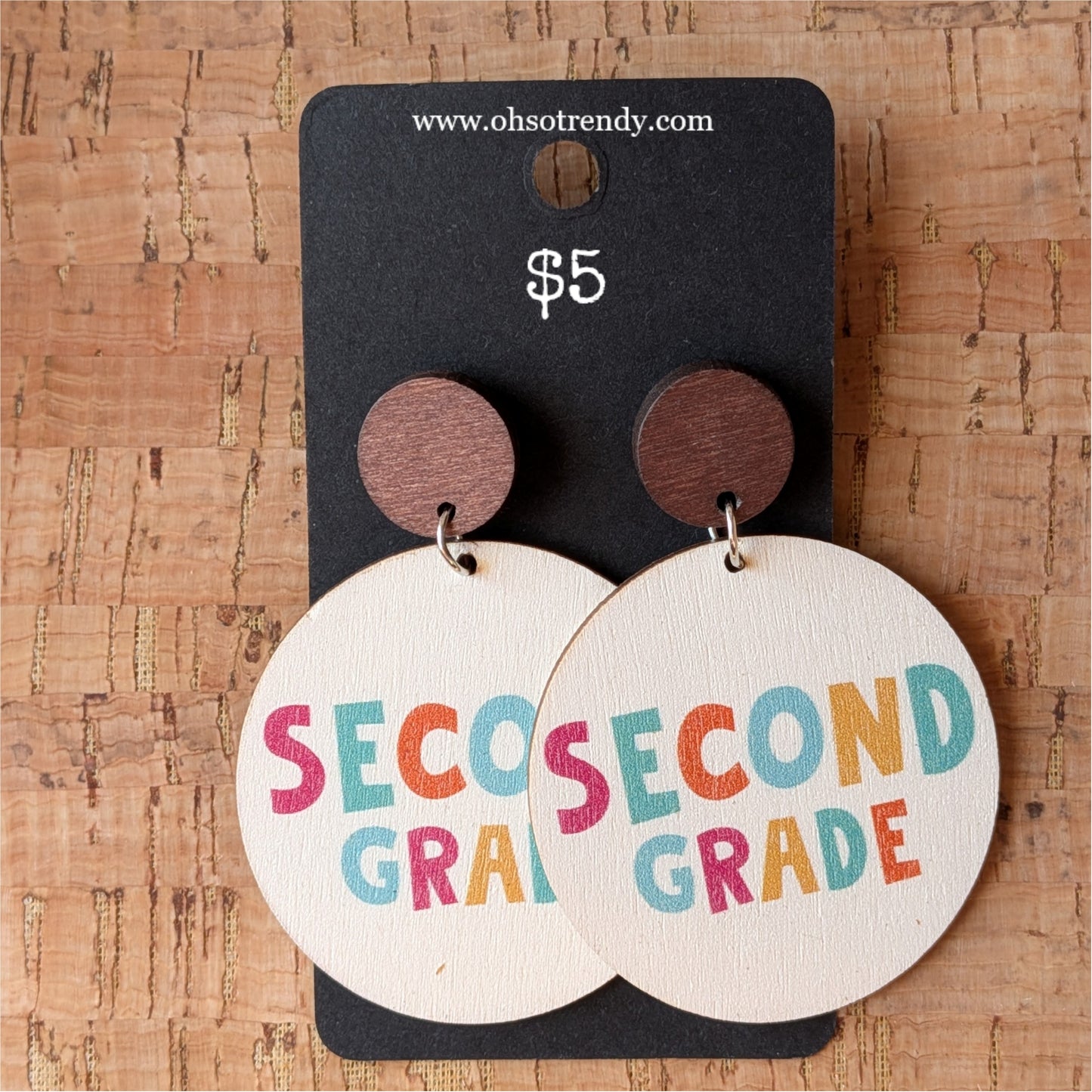 SECOND GRADE TEACHER EARRINGS