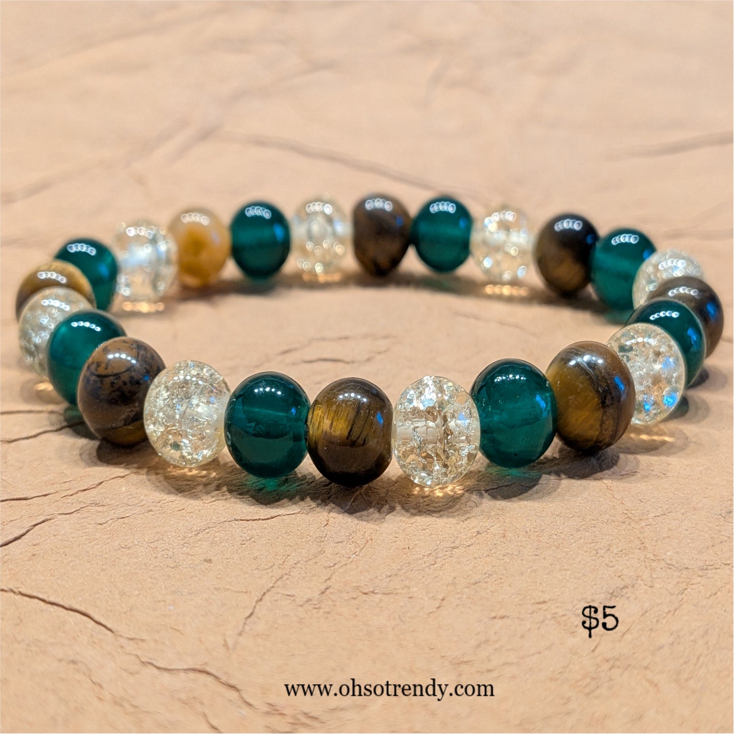 STONE AND BEAD BRACELET