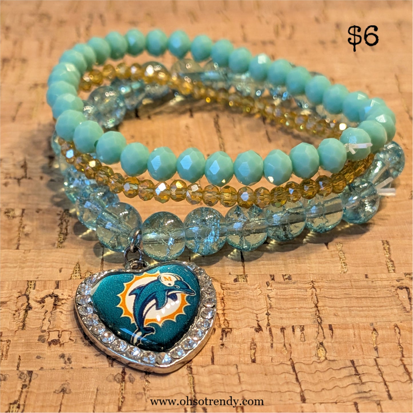 NFL BRACELET SET - MIAMI DOLPHINS