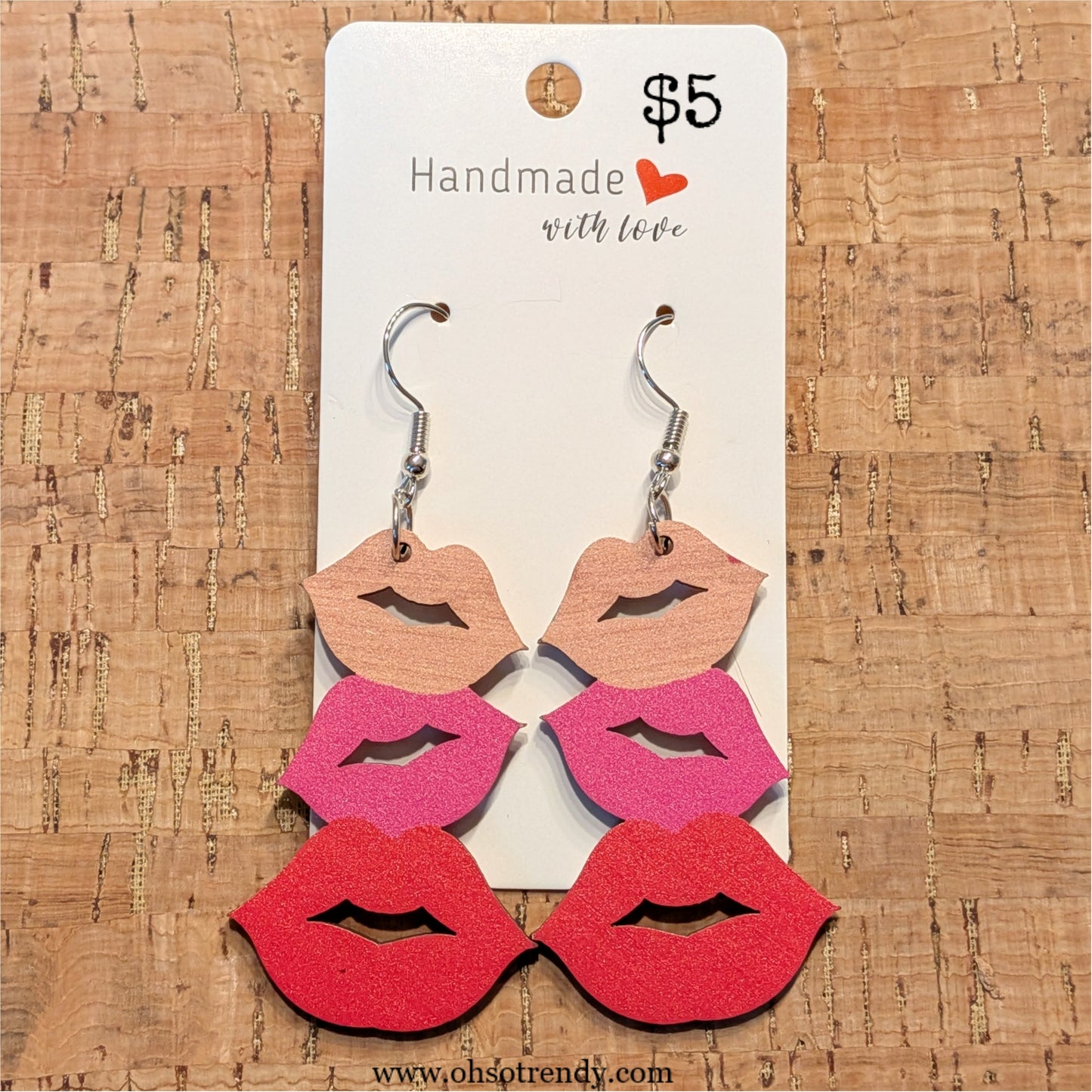 WOOD LIP EARRINGS