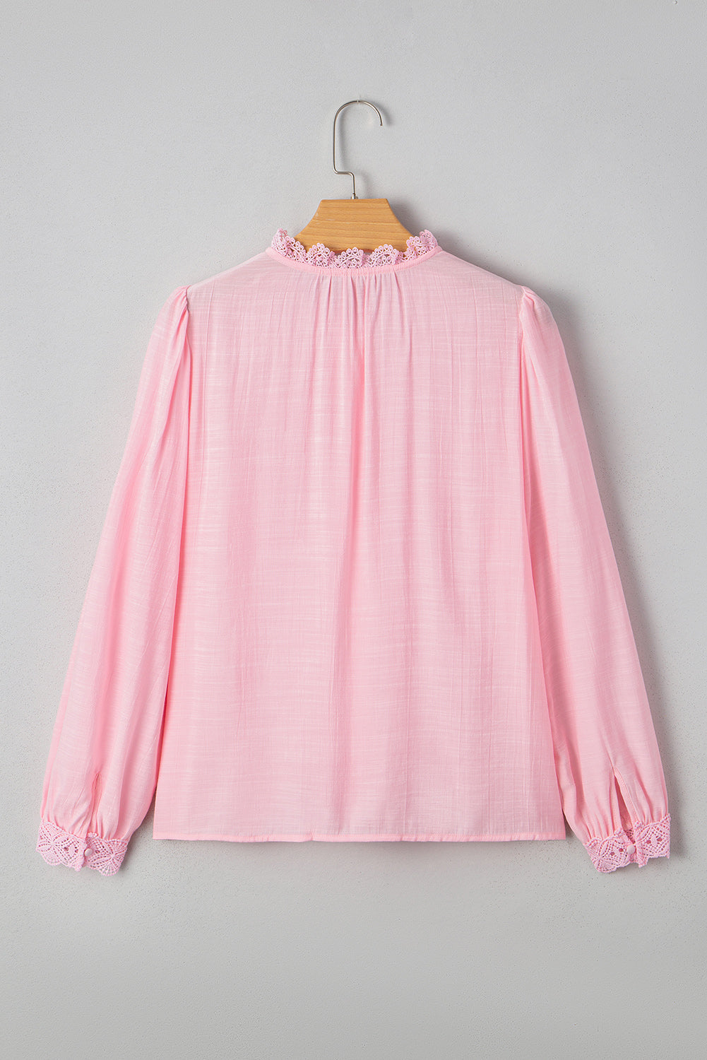 Pink Lace Button Up Blouse August.