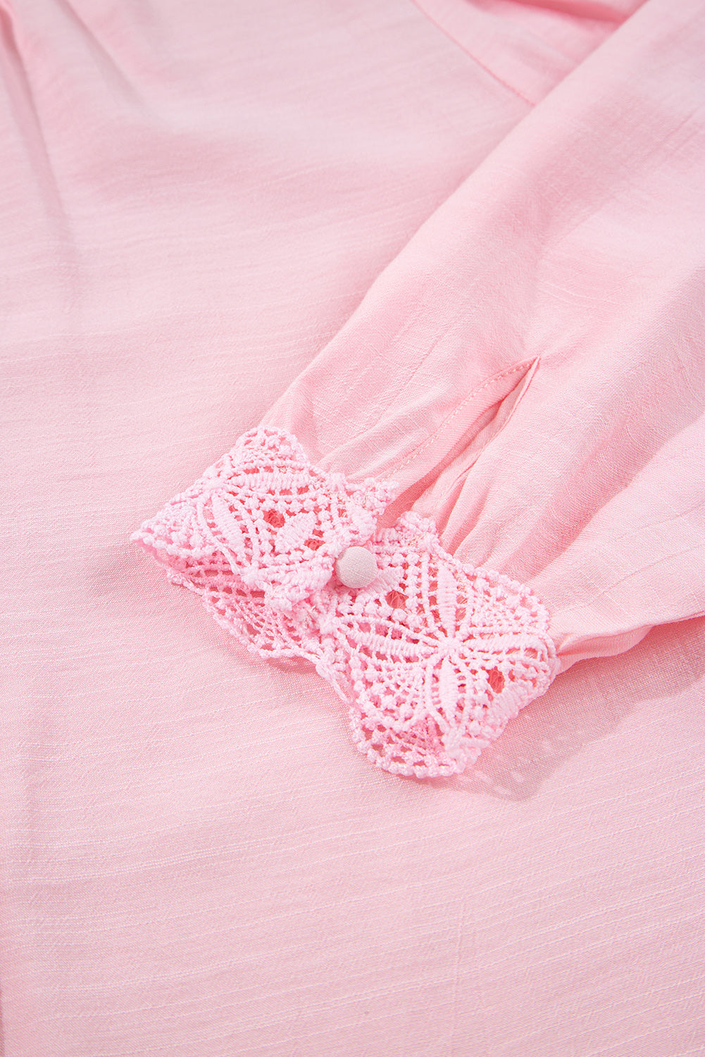 Pink Lace Button Up Blouse August.