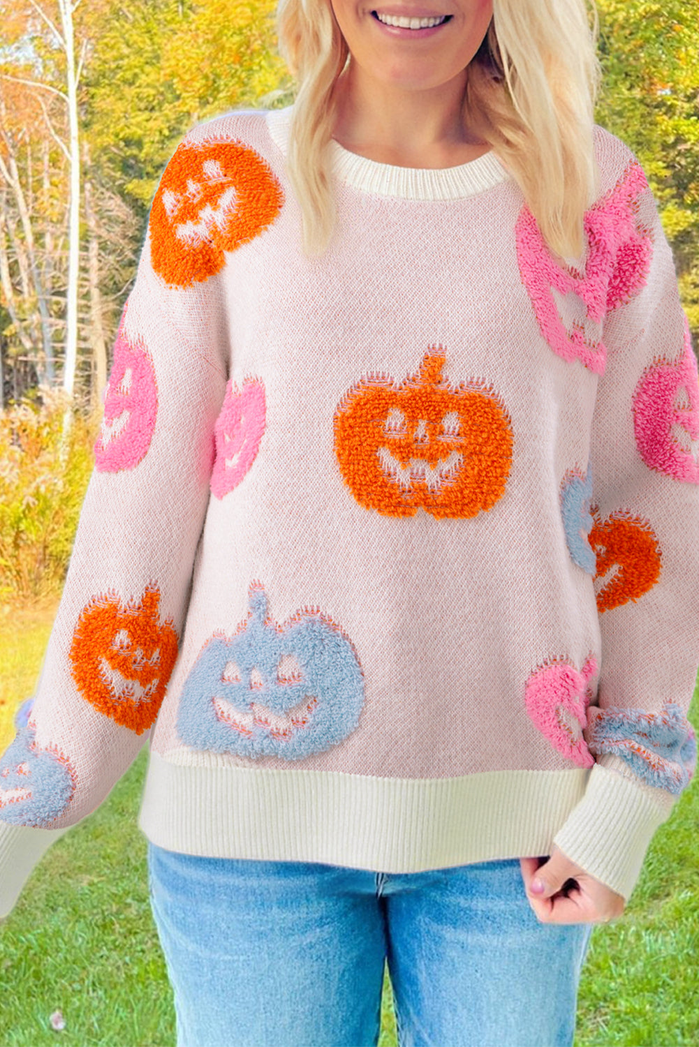 Pumpkin Pattern Sweater FB