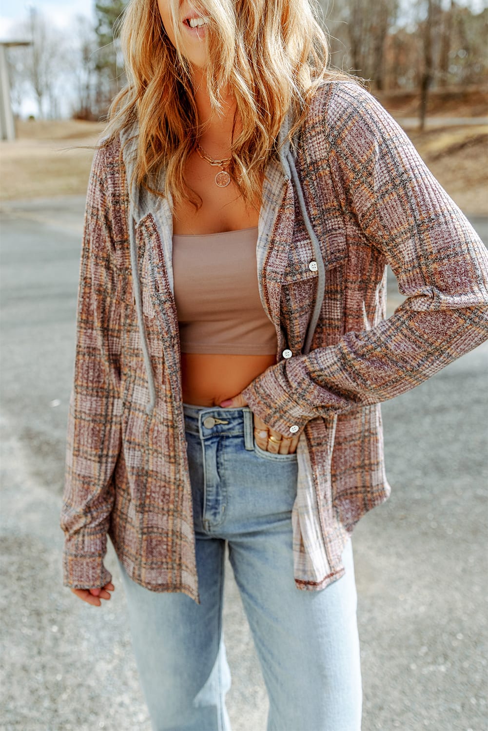 Purple Plaid Shacket FB