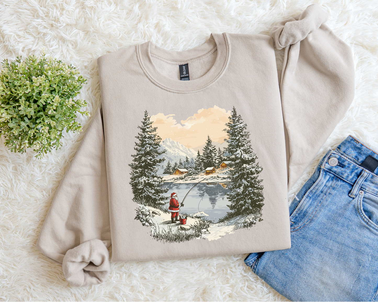 Santa Fishing Sweatshirt.