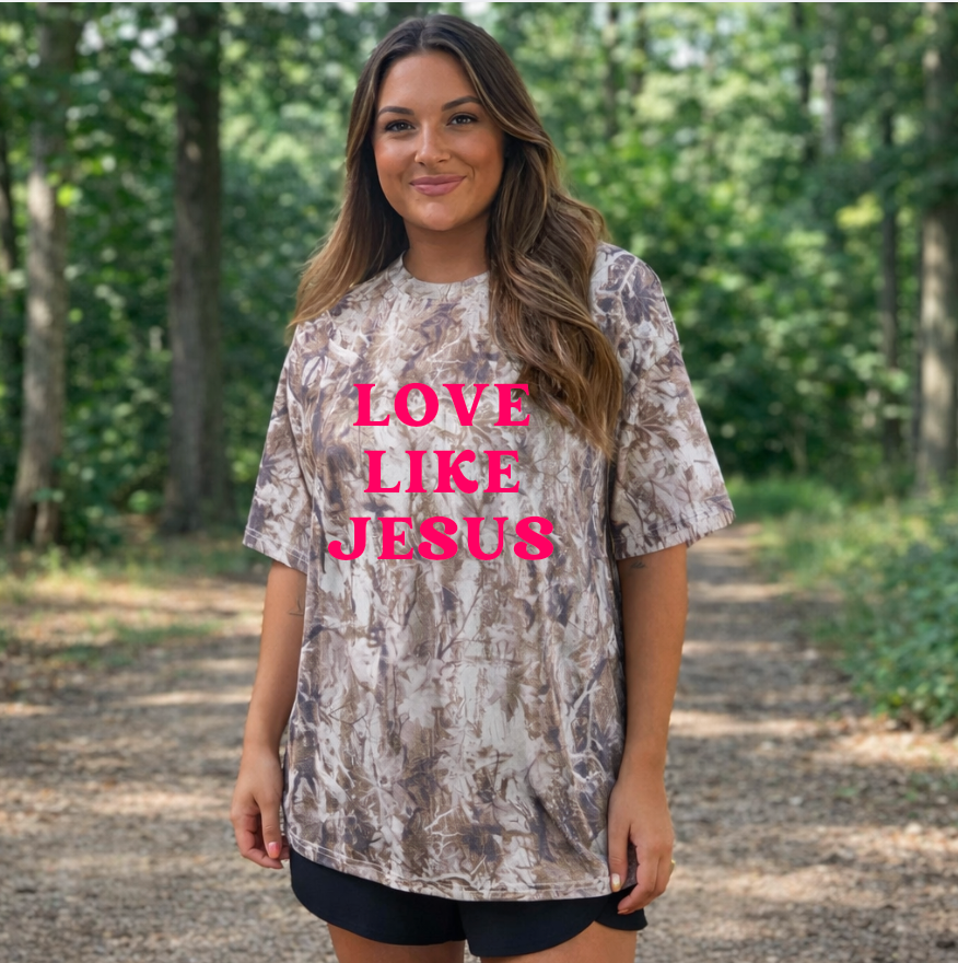 Love Like Jesus Camo Woodland Top