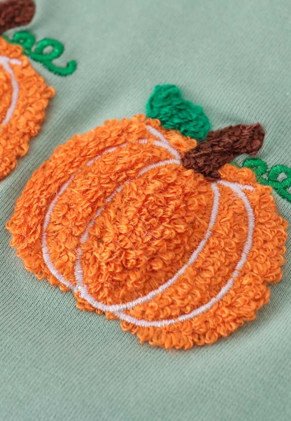 SAGE PUMPKIN EMBROIDERED TOP