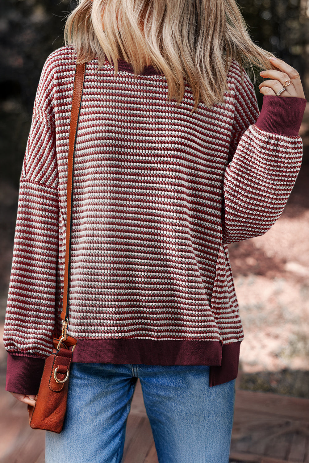 Stripe Ribbed Oversize Top FB
