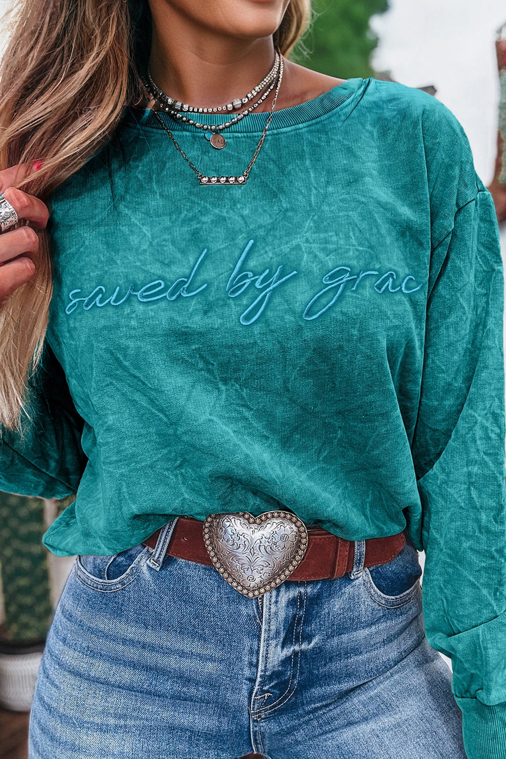 Saved by Grace Embroidery Sweatshirt *multiple colors* FB