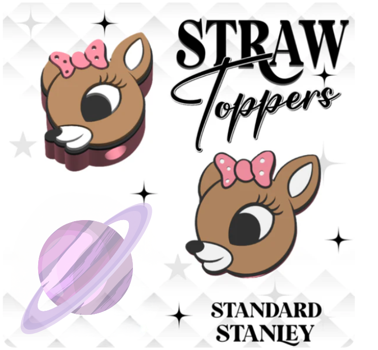 GIRL DEER- 3D PRINTED STRAW CHARM