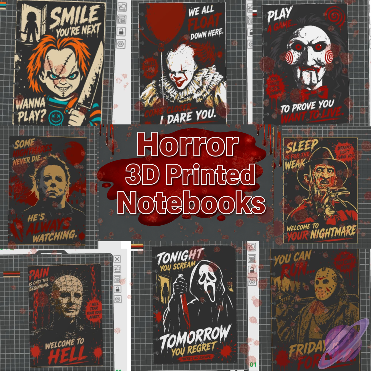 HORROR- 3D PRINTED REFILLABLE NOTEBOOK