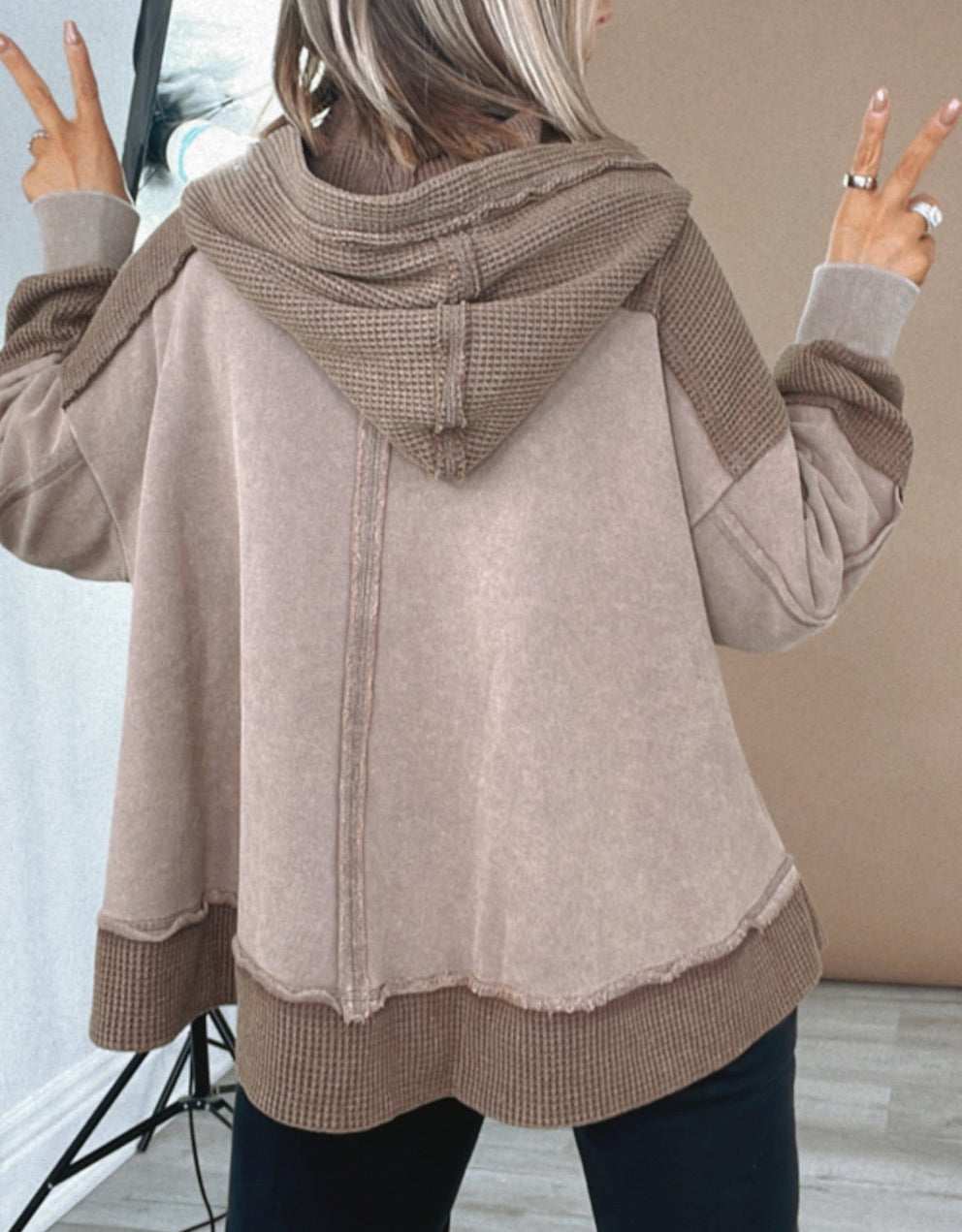 Waffle Patchwork Plus Hoodie RTS
