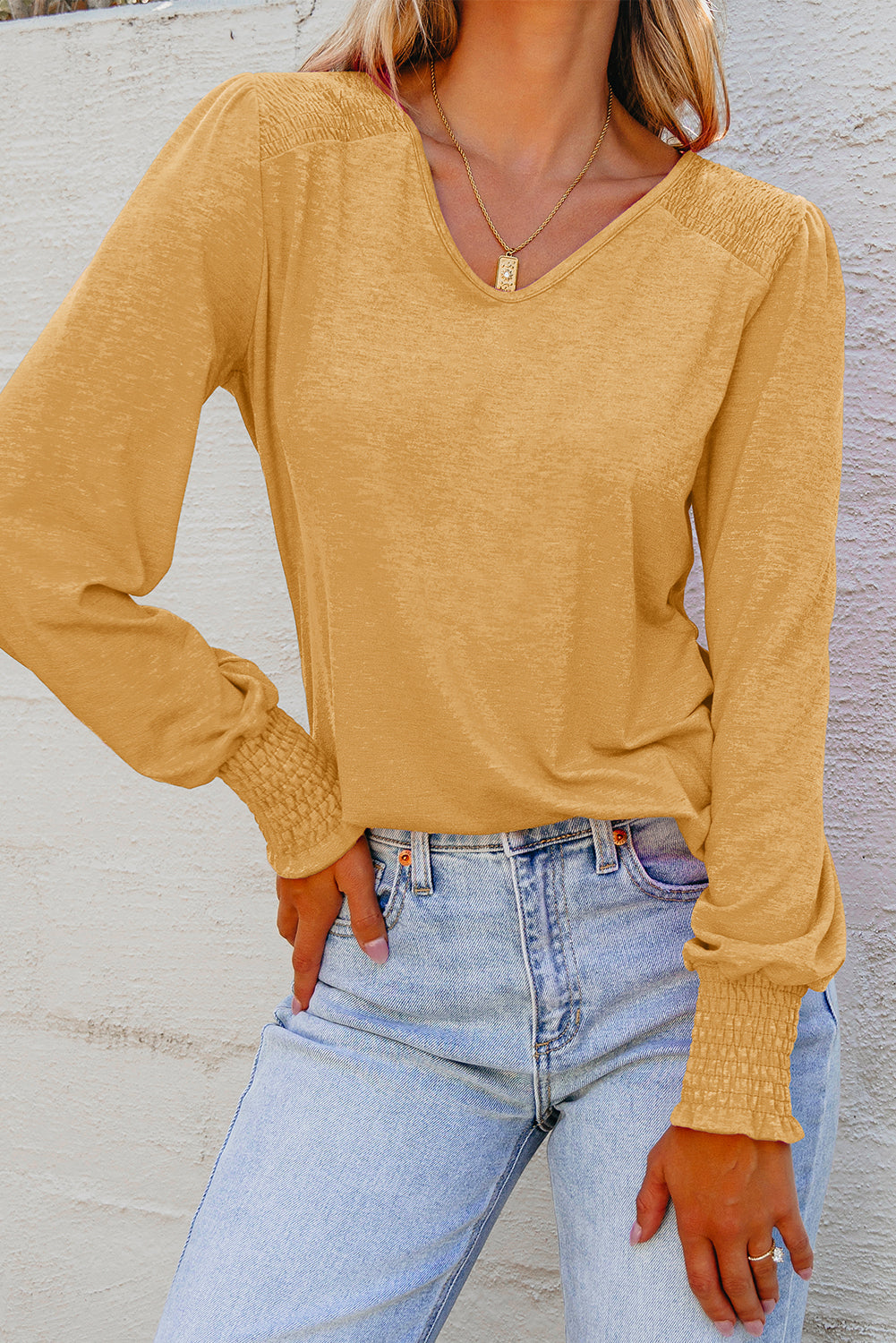 Shirred Shoulder Blouse FB