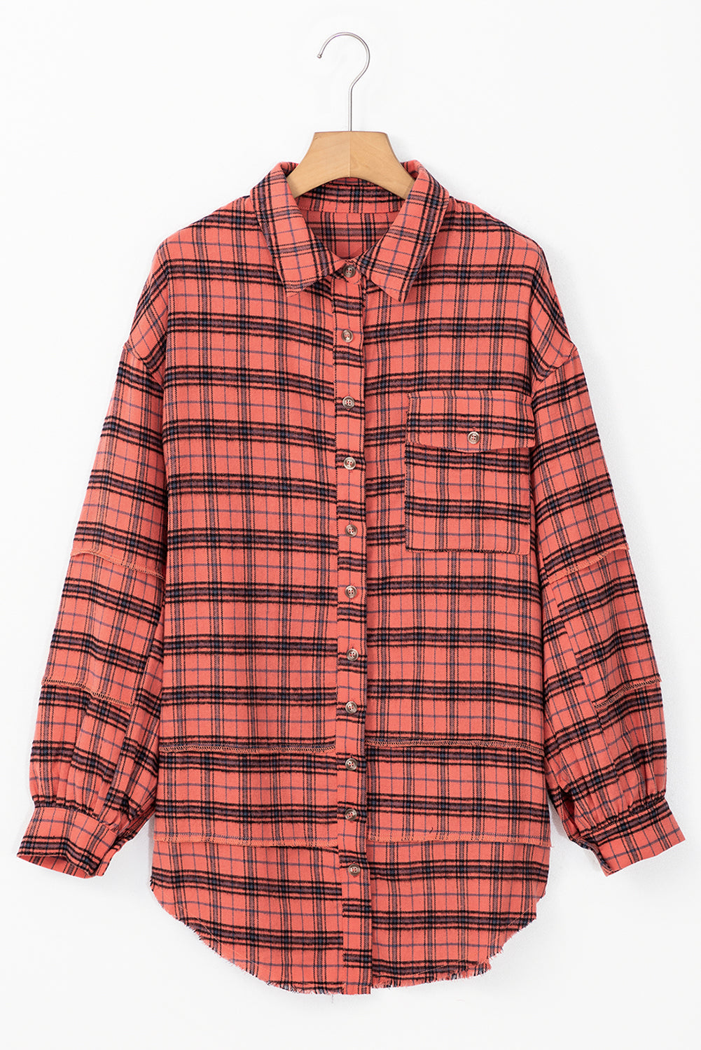 Plaid Distressed Top *TWO COLORS* FB