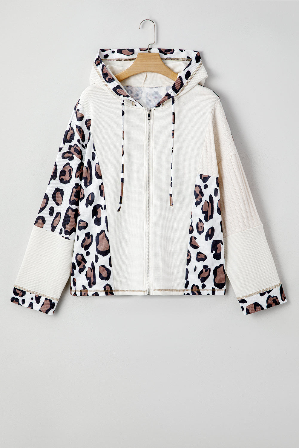 Apricot Leopard Patchwork Hoodie August.