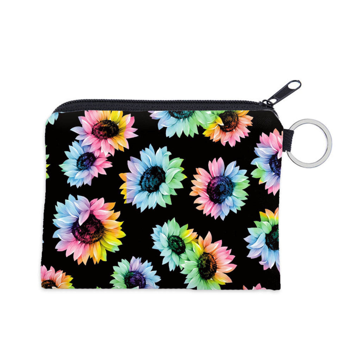Mini Pouch - Floral Rainbow Sunflower