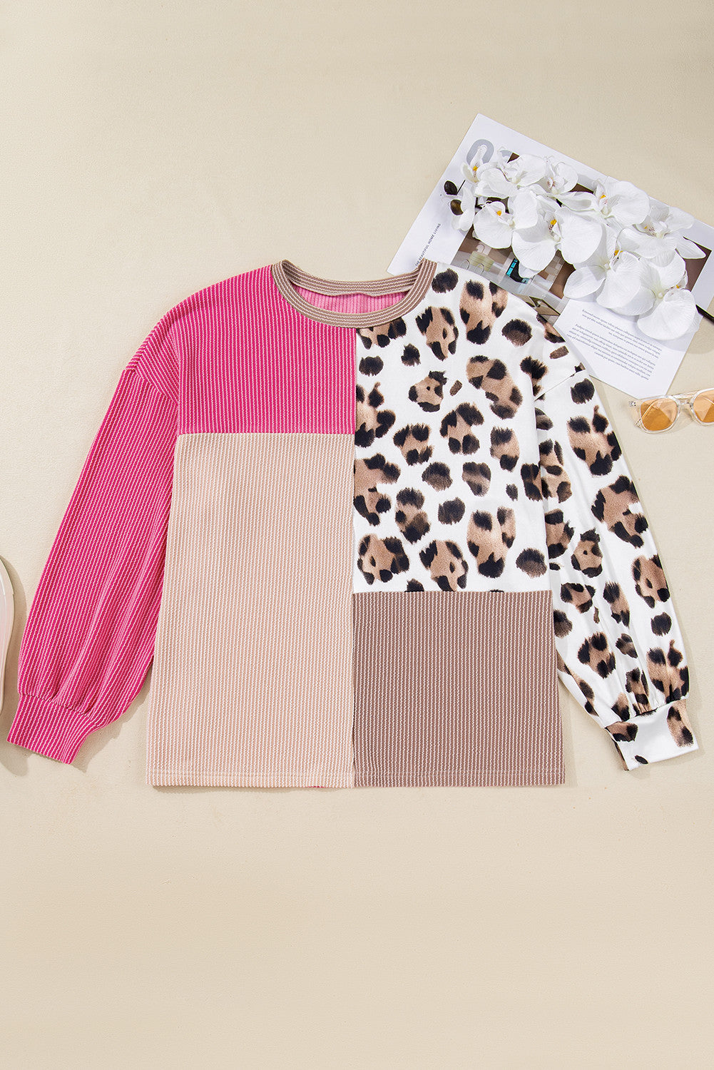 Ribbed Patchwork Plus Top RTS