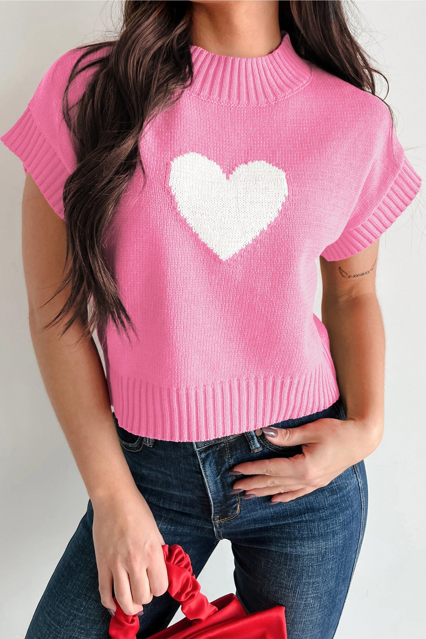 Heart Cropped Sweater FB