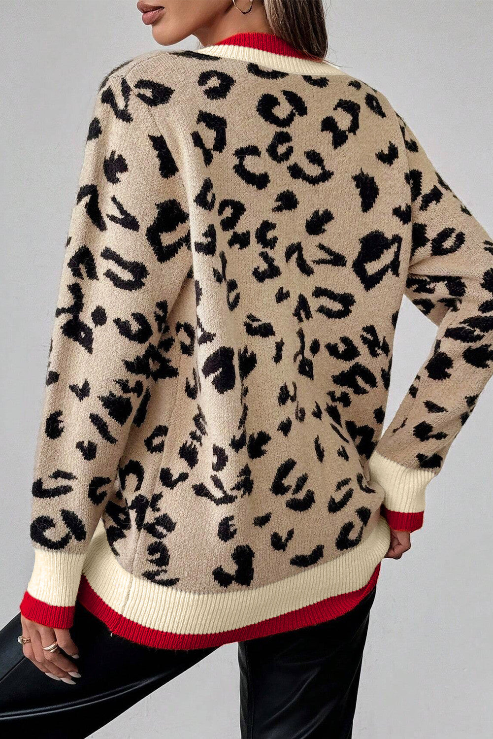 Khaki Leopard Knitted Sweater RTS