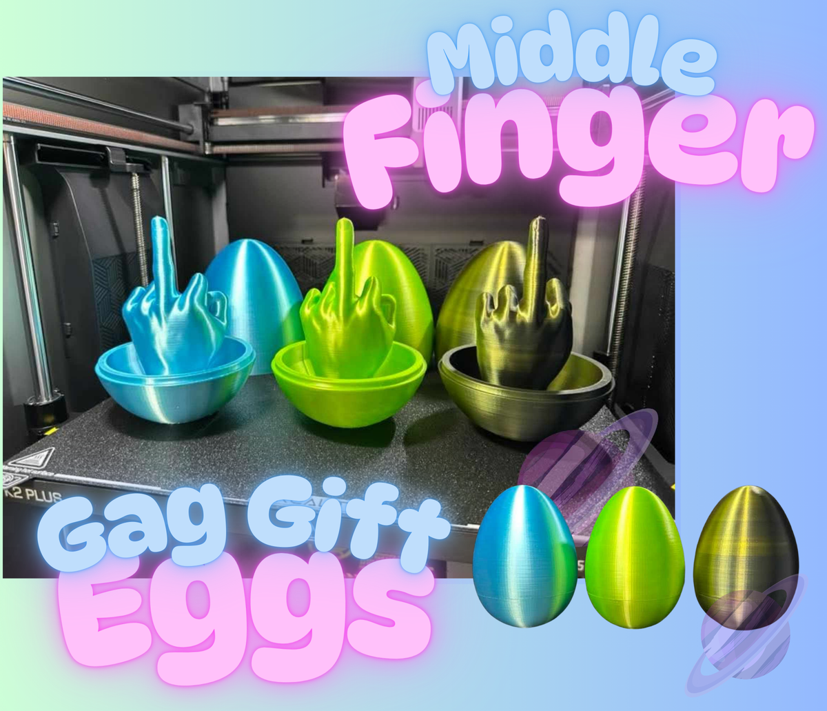 3D PRINTED MIDDLE FINGER EGGS