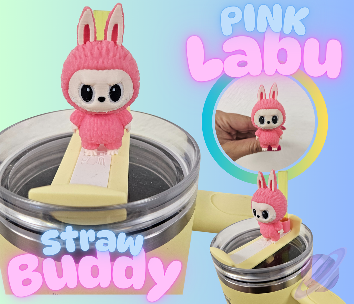 PINK LABU-3D PRINTED STRAW BUDDY