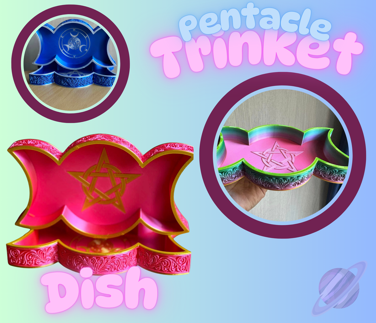 PENTACLE TRINKET DISH HOLDER-3D PRINTED