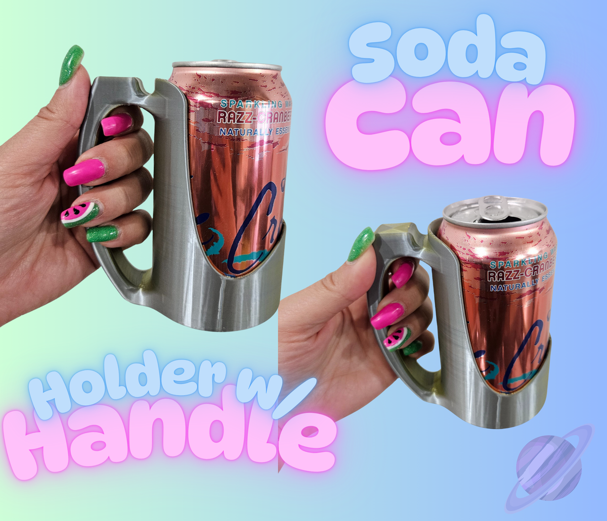 3D PRINTED 12 OZ SODA CAN CUP HOLDER WITH HANDLE