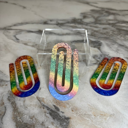 Jumbo Paperclip - Rainbow Glitter - PREORDER