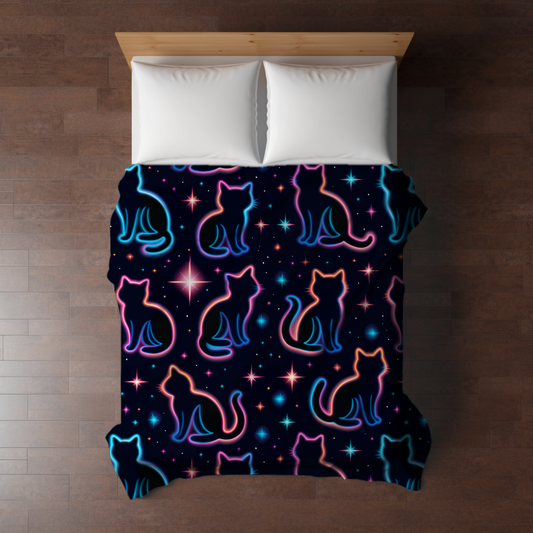 Blanket - Halloween - Black Cat Rainbow Outline - PREORDER