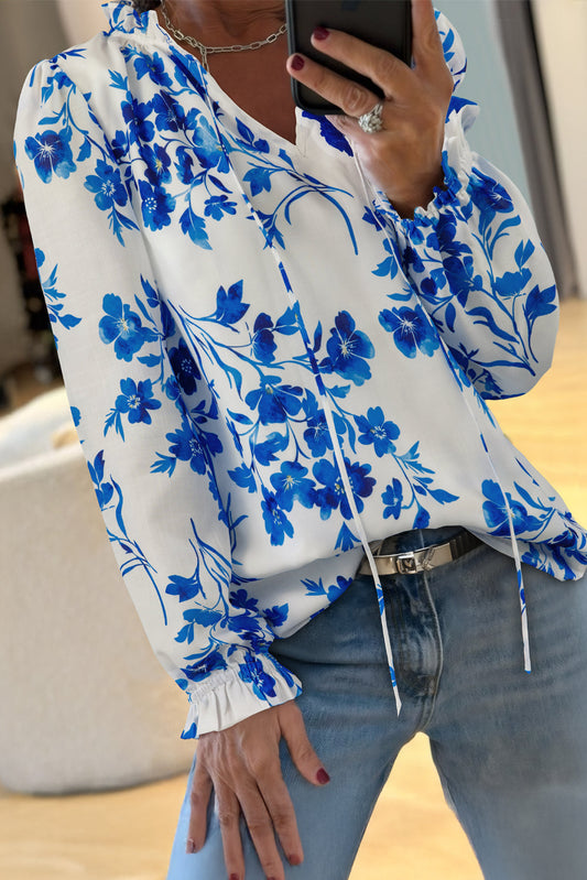 Blue Floral Blouse FB