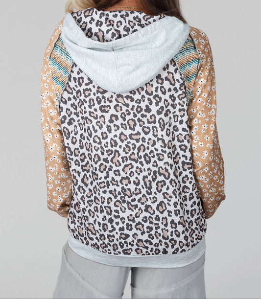 Multicolor Leopard Patchwork Hoodie August.