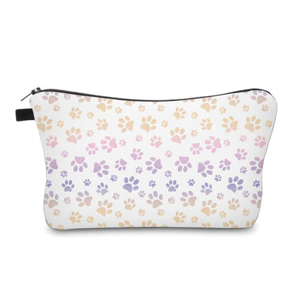 Pouch - Paw Dog Cat Pink Purple on White