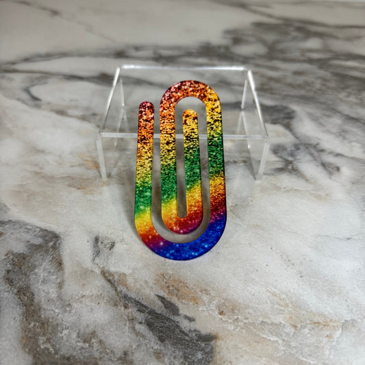 Jumbo Paperclip - Rainbow Glitter - PREORDER