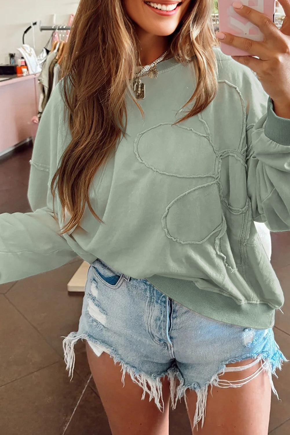 Raw Edge Flower Top RTS