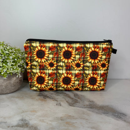Pouch - Fall Sunflower Plaid