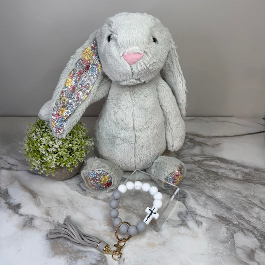 Bundled Set - Grey Bunny Keychain