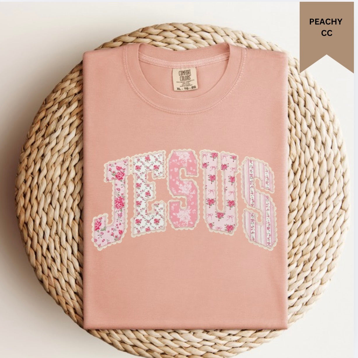 Patchwork Floral Jesus Tee.