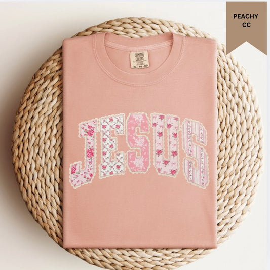 Patchwork Floral Jesus Tee.