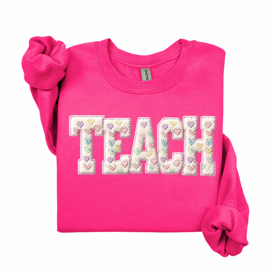 Teach Faux Quilt Sweatshirt.