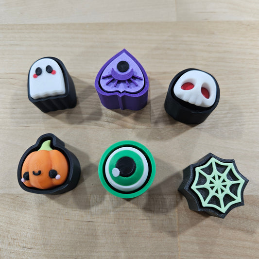 6 PACK- 3D PRINTED SPOOKY CLICKER FIDGETS