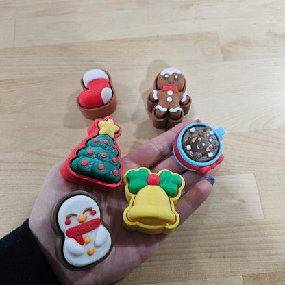 6 PACK- 3D PRINTED HOLIDAY CLICKER FIDGETS