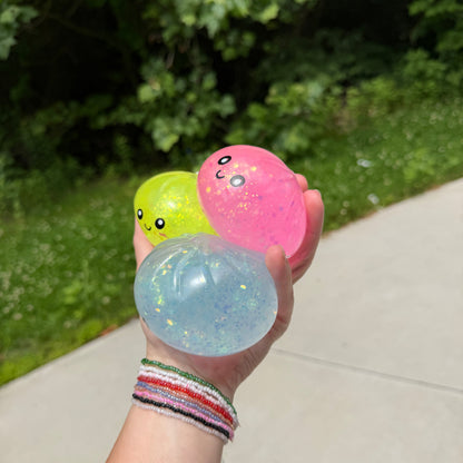 Squishy Toy - Viral Dumpling, Quick Squeeze Glitter - Pink
