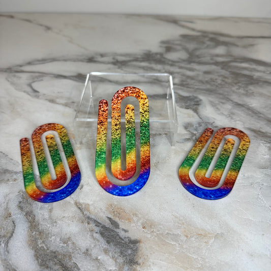 Jumbo Paperclip - Rainbow Glitter - PREORDER