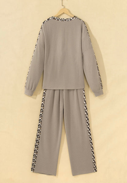 Ribbed Leopard Trim Set