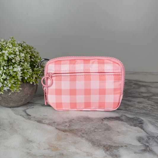 Rue - Nylon Wristlet Wallet - Pink Plaid