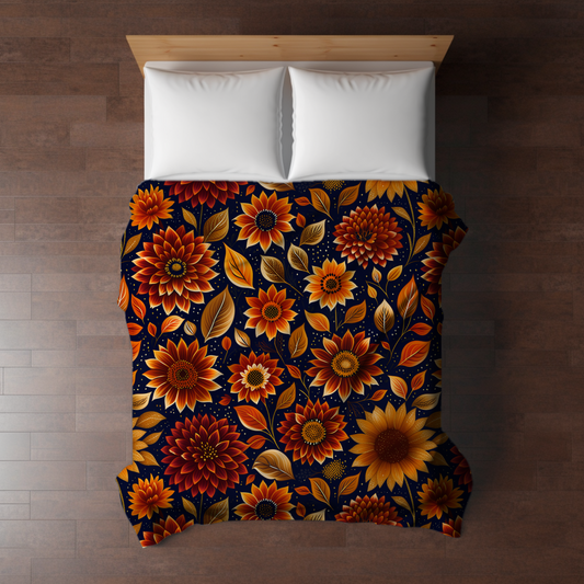Blanket - Halloween - Moody Crimson Floral - PREORDER