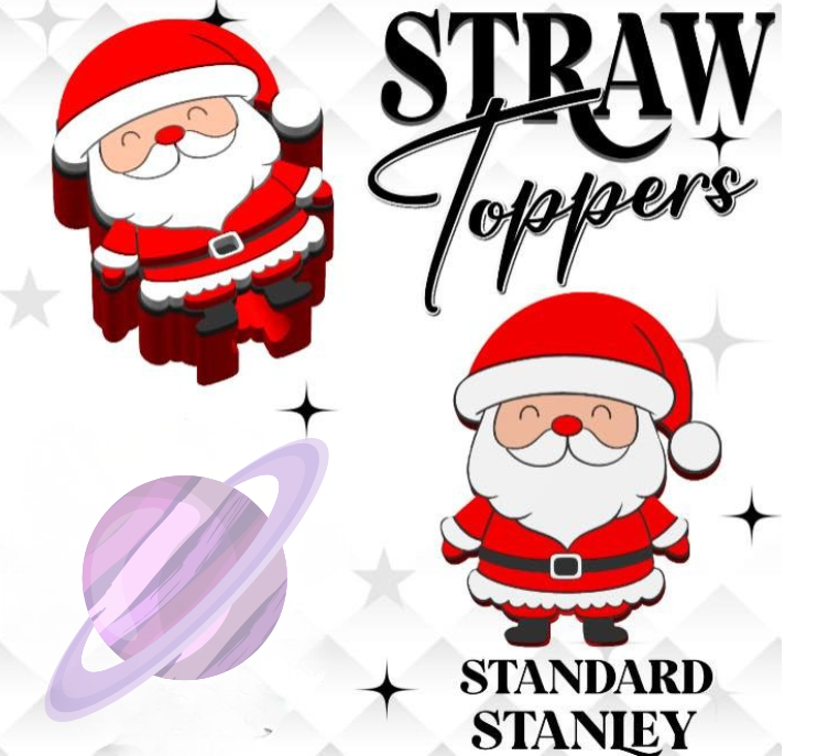 SANTA- 3D PRINTED STRAW CHARM